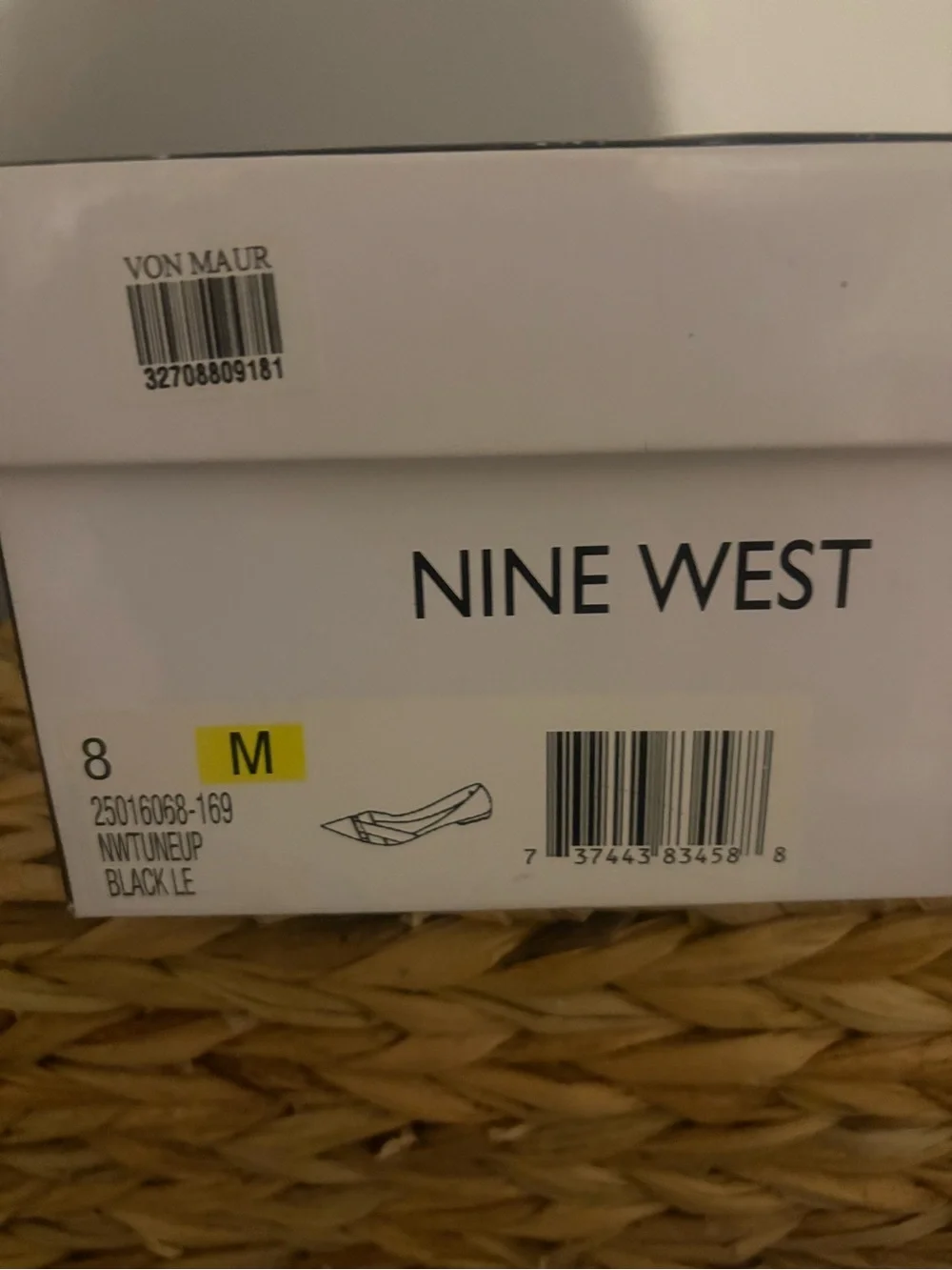 NWT NIB Nine West Women's Black Pointed Flats Sz 8 - Picture 8 of 8